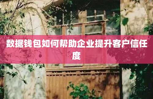 数据钱包如何帮助企业提升客户信任度